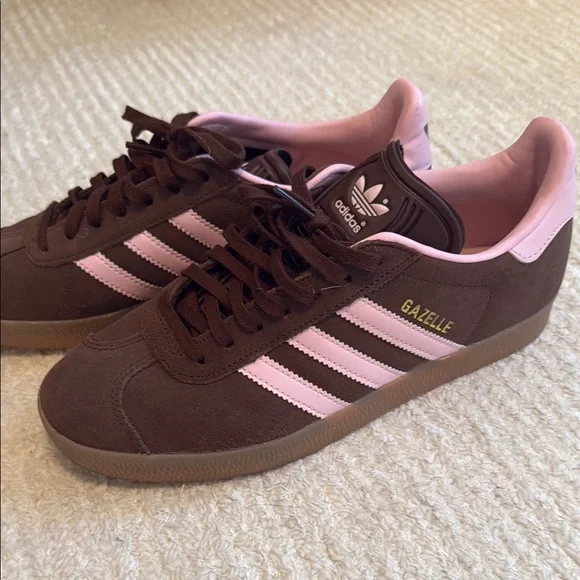 Adidas Gazelle Women's Brown and Pink Sneakers - Picture 8 of 9